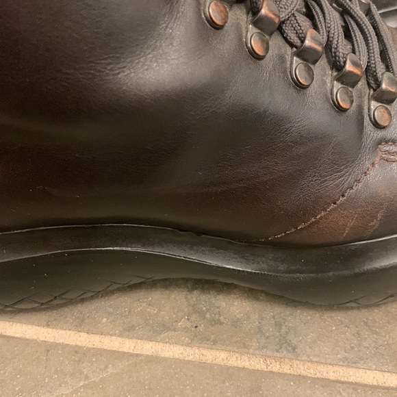 Prada Chunky Men's Combat Vibram Boot Brown Leather T0330 Size 7.5 - Picture 10 of 11